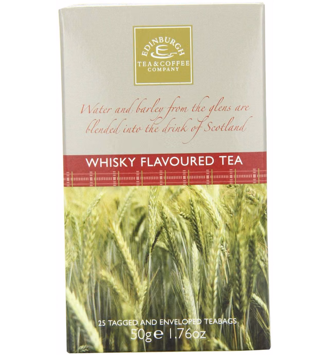 Edinburgh Tea & Coffee, Whisky (Whiskey) Flavoured Tea, Box of 25 Tea Bag Sachets, Imported