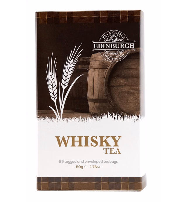 Edinburgh Tea & Coffee Company Whisky Flavoured Black Tea, 25 Count Envelope/Tag Teabags