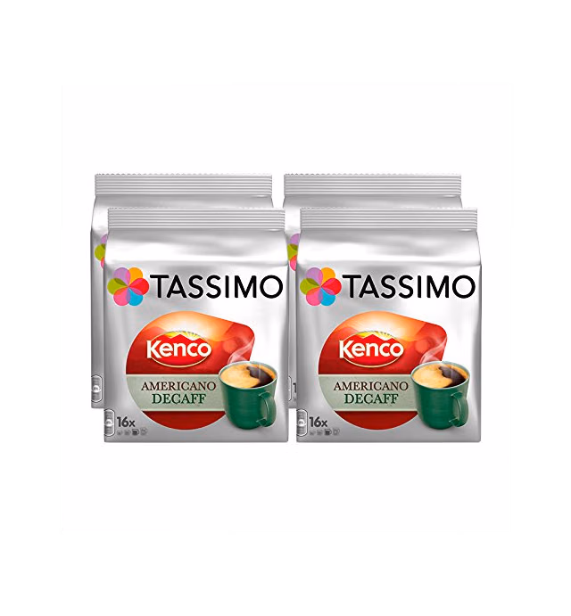 Tassimo T Discs Kenco Americano Decaf (4 Pack, 64 T Discs/pods), 64 Servings