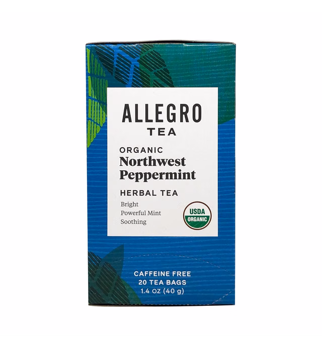 Allegro Tea, Organic Northwest Peppermint Tea Bags, 20 ct