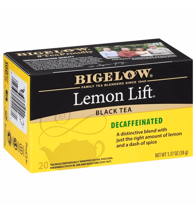 Bigelow Tea Decaffeinated Lemon Lift Black Tea, 20 Count (Pack of 6), 120 Total Tea Bags