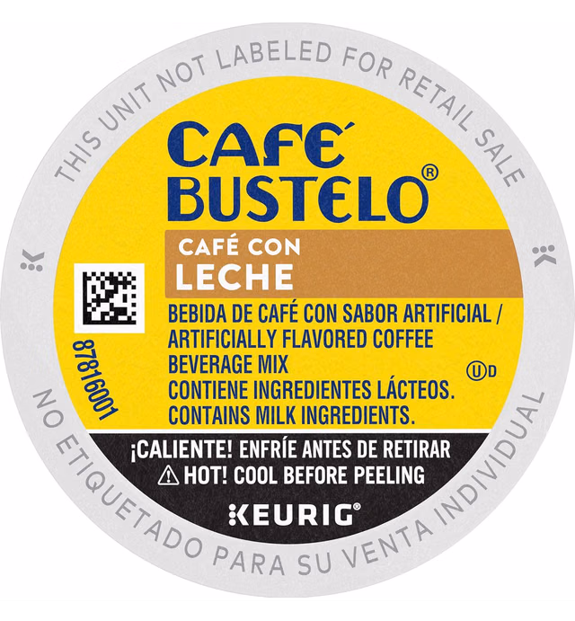 Café Bustelo Café con Leche Flavored Espresso Style Coffee, 60 Keurig K-Cup Pods