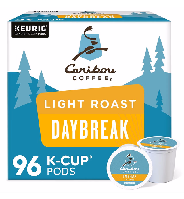 Caribou Coffee Daybreak Morning Blend, Single-Serve Keurig K-Cup Pods, Light Roast Coffee, 24 Count (11.9g)(Pack of 4)