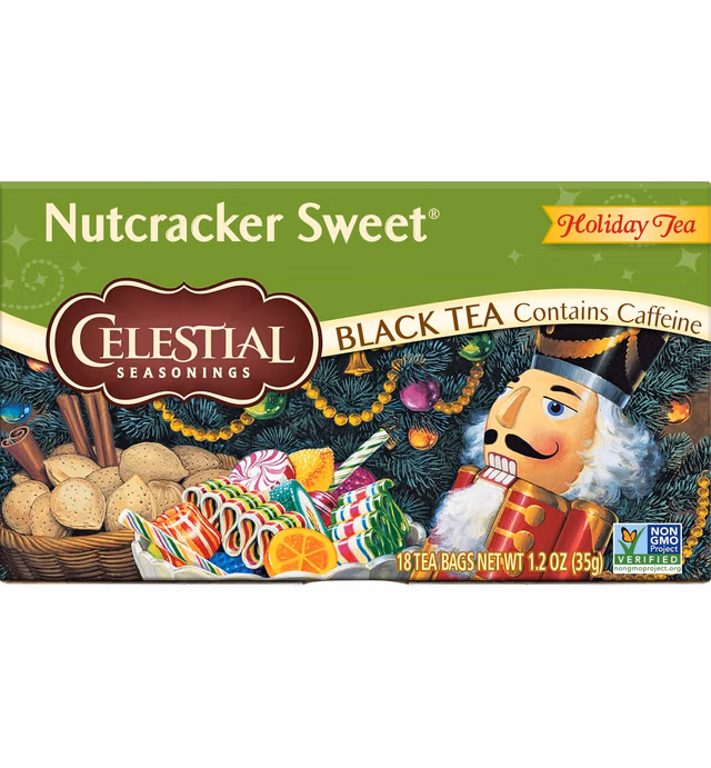 Celestial Seasonings Black Tea, Nutcracker Sweet, 18 Count (Pack of 6)