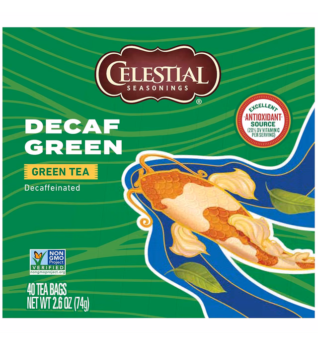 Celestial Seasonings Green Tea, Decaffeinated, 40 Count (Pack of 6) - Packaging May Vary
