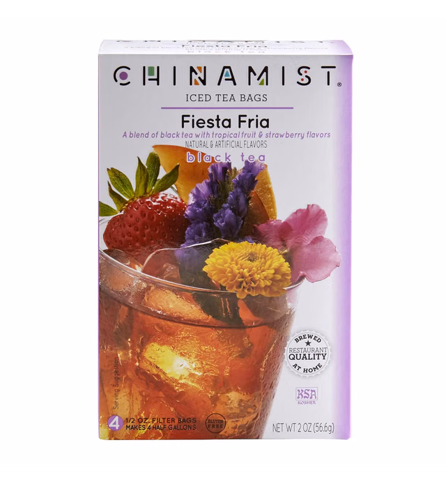 China Mist Iced Tea – Fiesta Fria Black Tea Infusion – Refreshing and Delicious – Each Tea Bag Yields 1/2 Gallon – 4 bags.