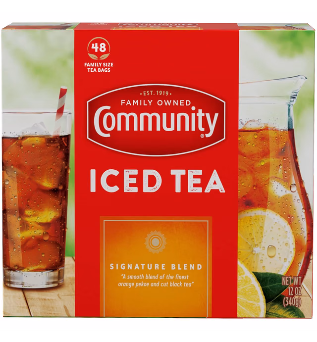 Community Coffee Signature Iced Tea, 576 Family Size Tea Bags, 48 Count Box (Pack Of 12)