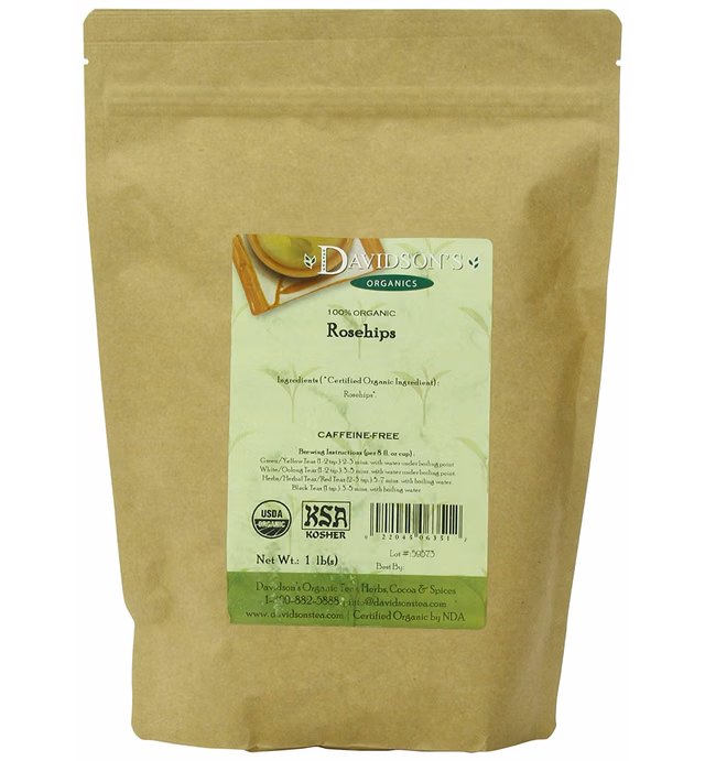 Davidson's Tea Bulk, Organic Rosehips, 16-Ounce Bag