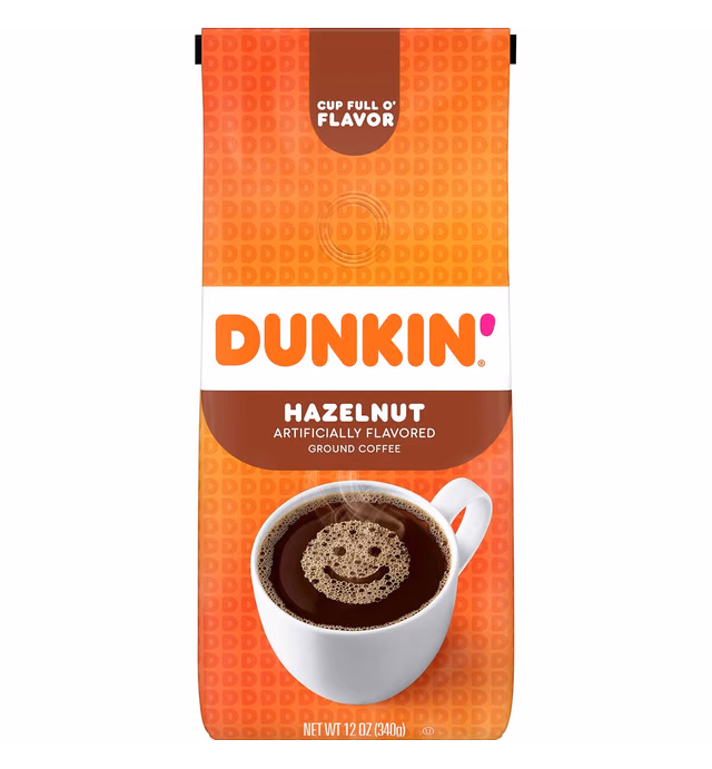 Dunkin' Hazelnut Flavored Ground Coffee, 12 Ounces