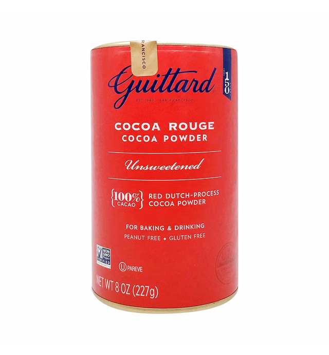 E Guittard Cocoa Powder, Unsweetened Rouge Red Dutch Process Cocoa, 8oz Can