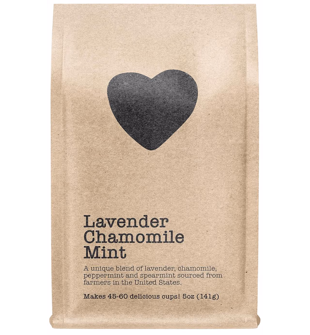 Lavender Chamomile Mint, 45-60+ Servings, Eco-Conscious Zip Pouch, Caffeine Free, Pure Loose Leaf Tea Grown in America, 5.0 Ounce (Medium)