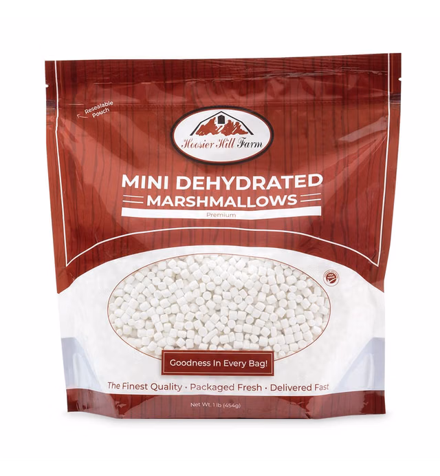 Mini Dehydrated Marshmallows by Hoosier Hill Farm, 1LB (Pack of 1) | Perfect for hot cocoa