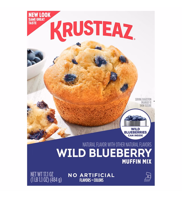 Krusteaz Wild Blueberry Muffin Mix - No Artificial Flavors or Colors - 17.1 OZ (Pack of 1)