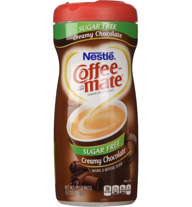 Nestle Coffee Mate Sugar Free Powdered Creamer Chocolate, 10.2 OZ (Pack of 6