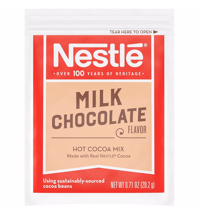 Nestle Hot Chocolate Packets, Milk Chocolate Flavor Hot Cocoa Mix, Made with Real Cocoa, 0.71 oz Sachets, Bulk Pack (60 Count)