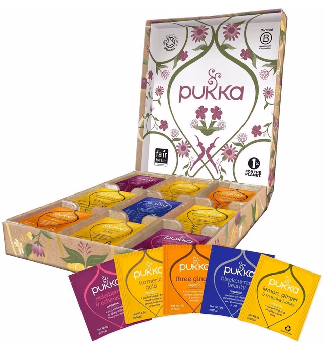 Pukka Organic Gift Set Tea Bags, Support Selection Box Herbal Tea, 45 Tea Bags