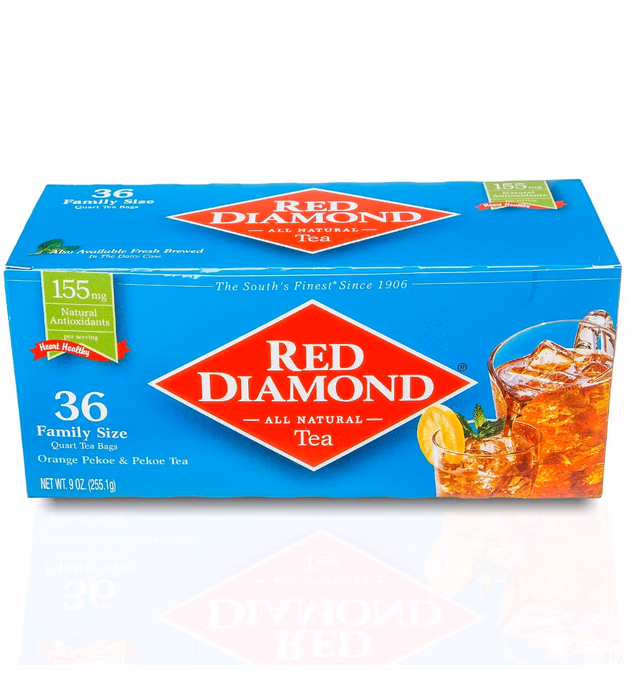 Red Diamond Iced Tea Bags, Family Size Tea Bags, Delicious And Freshly Brewed Taste, Special Premium Blend, 36 Count Quart-Size Bags (12 Pack - 432 Count)
