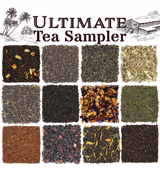 Solstice Loose Leaf Tea Ultimate Sampler Feat. 12 Teas; Approx 180+ Servings