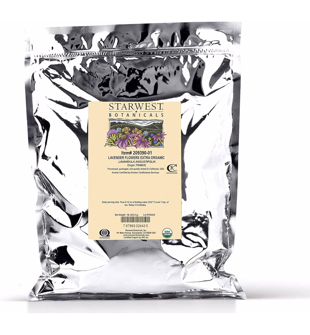 Starwest Botanicals Organic Dried Lavender Flowers Extra Grade, 1 Pound