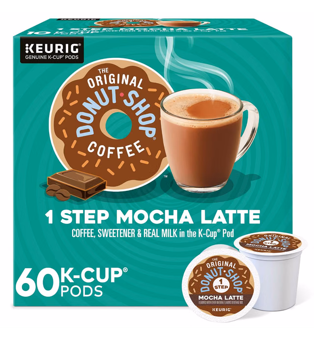 The Original Donut Shop Mocha Latte, Single Serve Coffee K-Cup Pod, Flavored Coffee, 60 Count