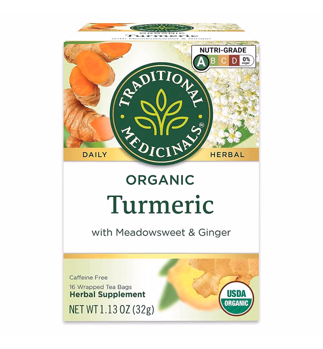 Traditional Medicinals Organic Turmeric w/ Meadowsweet & Ginger Herbal. Tea, 16 Tea Bags