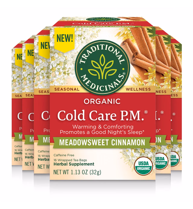 Traditional Medicinals Tea Cold Care Pm, 16 Count (Pack Of 6)