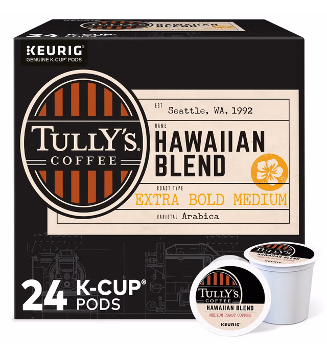 Tully's Coffee Hawaiian Blend Coffee Pods - Medium Roast - 24ct