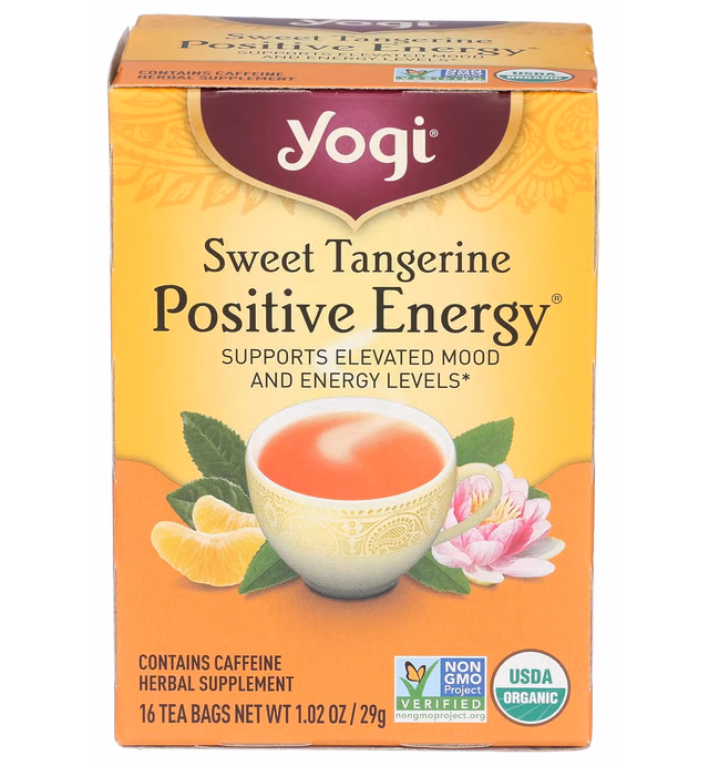 Yogi Sweet Tangerine Positive Energy, 16 Tea Bags, Packaging May Vary (Pack of 1)