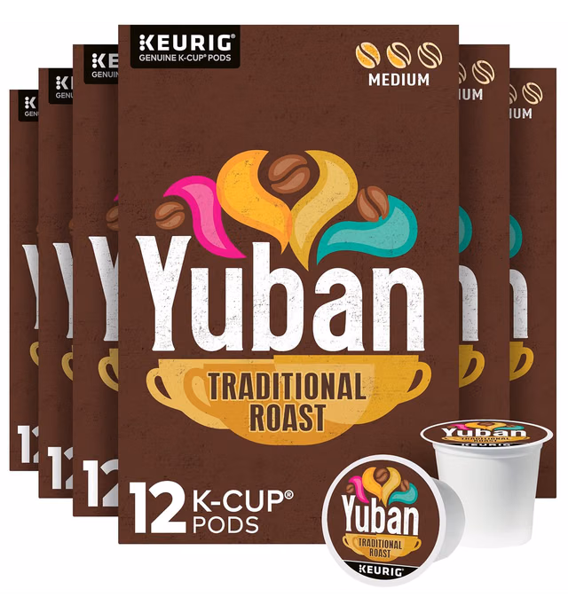 Yuban Traditional Roast Keurig K Cup Coffee Pods (72 Count, 6 Boxes of 12)