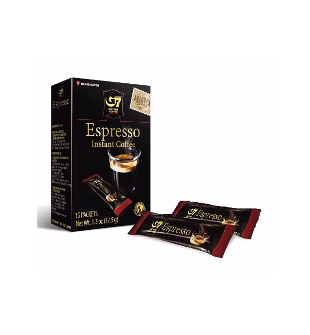 Trung Nguyen — G7 Instant Coffee — Espresso — 100% Arabica Coffee — Strong and Bold — Instant Vietnamese Coffee (15 Packets/Box)