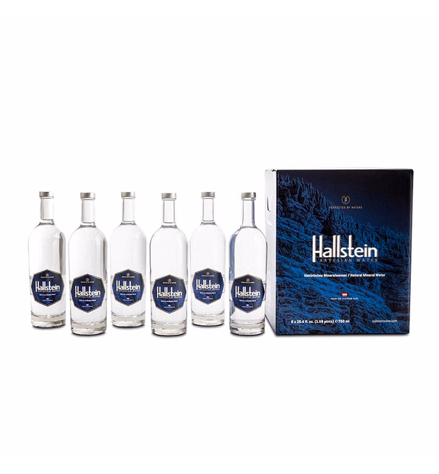 Hallstein Artesian Natural Alkaline Still Water (Non-Sparkling) - 25.4 fl oz (6 Glass Bottles)
