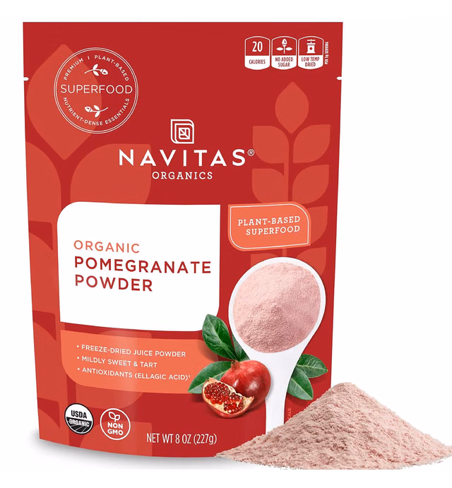 Navitas Organics Pomegranate Powder, 8oz. Bag, 45 Servings — Organic, Non-GMO, Freeze-Dried, Gluten-Free