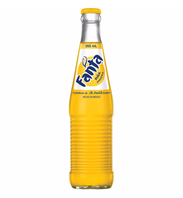 Fanta Pineapple Mexico Glass Bottle, 355 mL