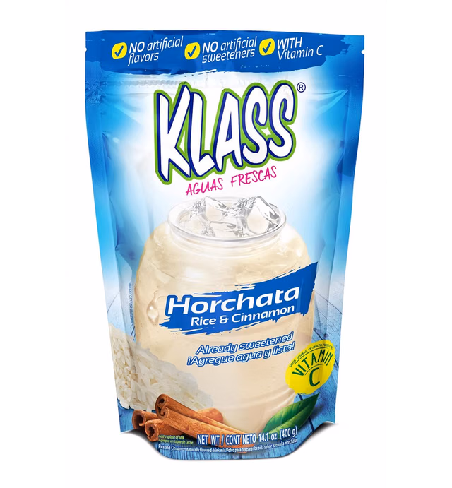 Klass Aguas Frescas Horchata Drink Mix - No artificial flavor, no artificial sweeteners, colors from natural sources (Makes 7 Quarts) 14.1 ounce Family-Pack (Single Unit)