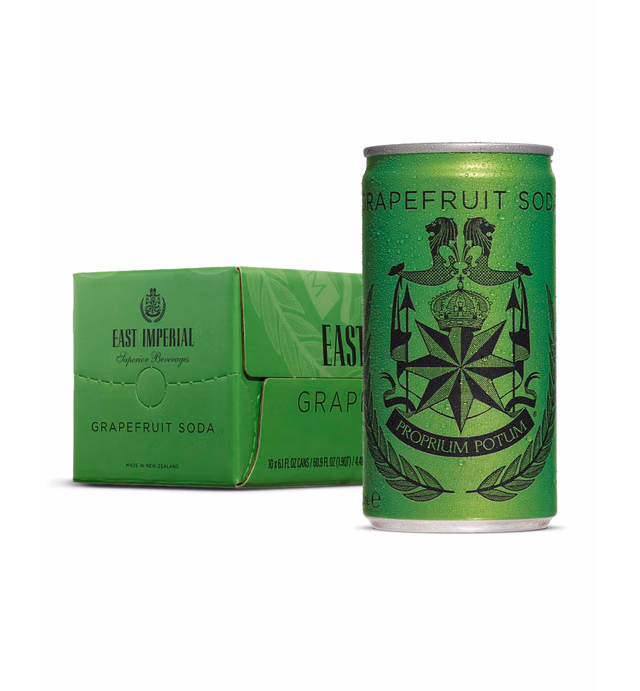 East Imperial Premium Grapefruit Soda, Cans, No Artificial Sweeteners, Flavorings or Preservatives, 6.1 Fl Oz (Pack of 10)