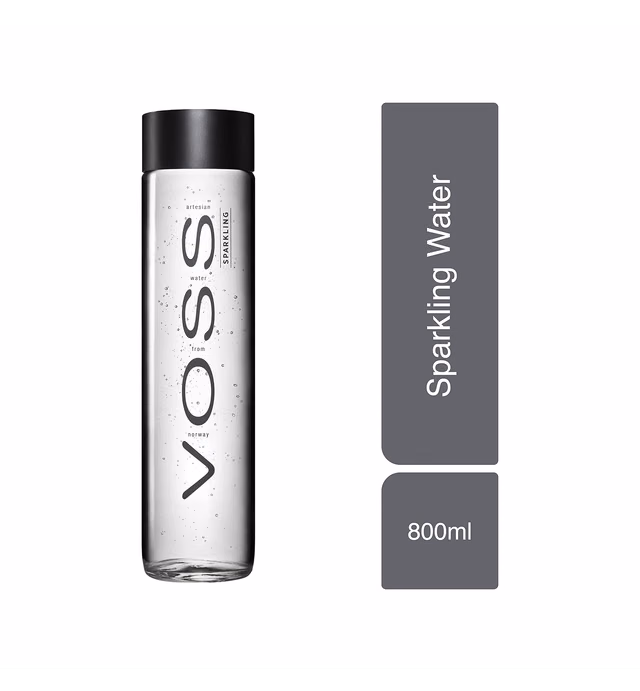 Voss Artesian Sparkling Water, Glass Bottle, 27.05 oz