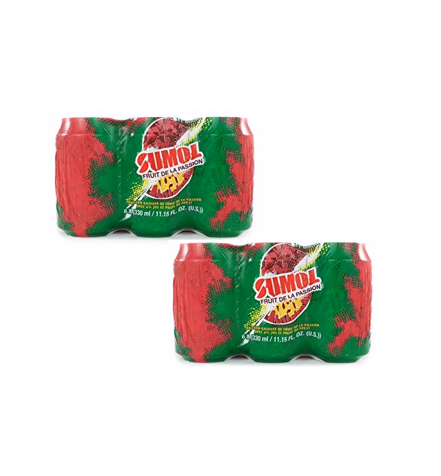 SUMOL Fruit de La Passion Can Soda 12 Pack / Passion Fruit Soft Drink Can 12 Pack.