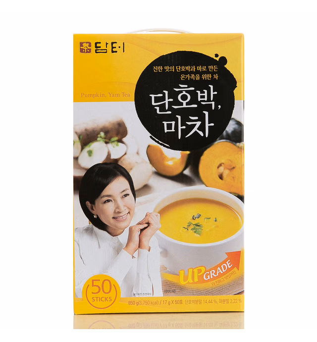 DAMTUH Instant Sweet Pumpkin and Yam Powder Tea, Meal Replacement Breakfast for Proteins and Energy, Single Serve 50 Sticks Packs