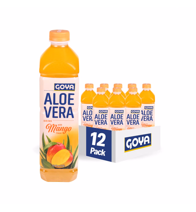 Goya Aloe Vera Drink With Mango Flavor, 50.8 Fl Oz (Pack of 12)