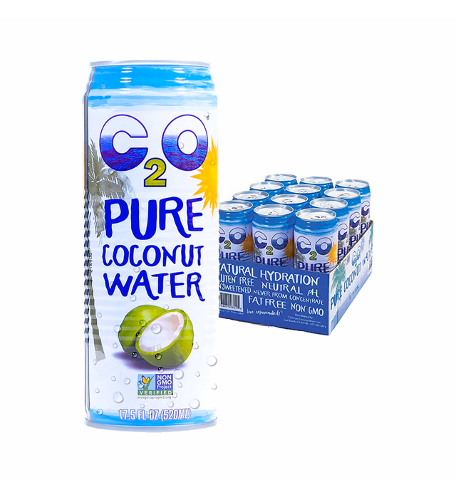 C2O Pure Coconut Water âââ€š¬ââ‚¬Å“ Non GMO, Plant Based, Essential Electrolytes, No Added Sugar âââ€š¬ââ‚¬Å“ 17.5 FL OZ (Pack of 12)