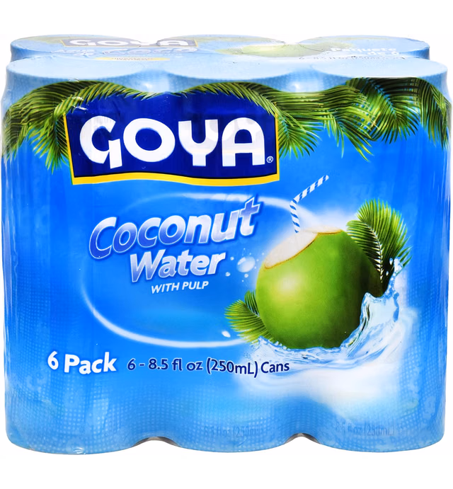 Goya Foods Coconut Water with Real Coconut Pieces, 6 Pack - 50.4 Ounce (Pack of 5)