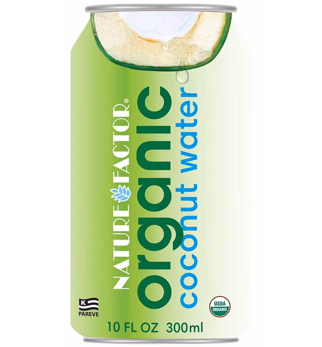 Nature Factor Organic Coconut Water, 10 Ounce Cans (Pack of 12)