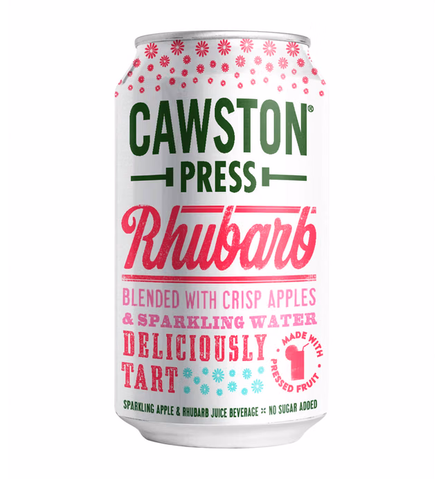 Cawston Press Sparkling Water, Rhubarb & Crisp Apple, 11 Fl Oz (Pack of 4)