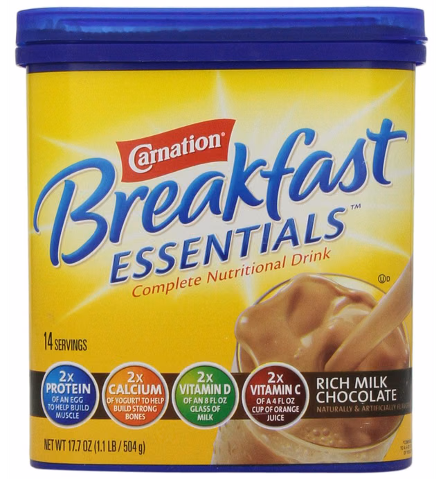Carnation Breakfast Essentials Powder Drink Mix, Rich Milk Chocolate, 17.7 Ounce Jar (Packaging May Vary)