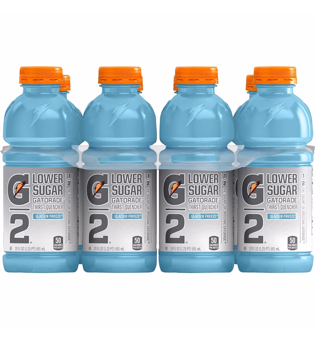 Gatorade G2 Thirst Quencher Sports Drink, Frost Glacier Freeze, 20oz Bottle, 8 Pack, Electrolytes for Rehydration