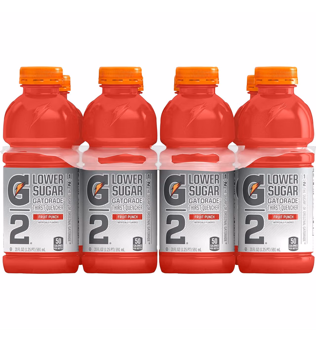 Gatorade G2 Thirst Quencher, Fruit Punch, 20 Fl Oz Bottles, 8 Pack