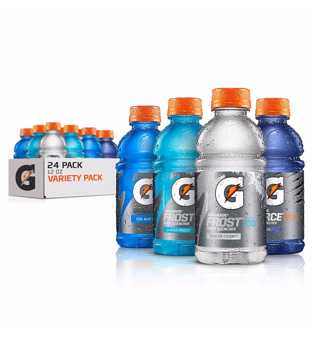 Gatorade Thirst Quencher, Frost Variety Pack 2.0, 12 Fl Oz (Pack of 24)