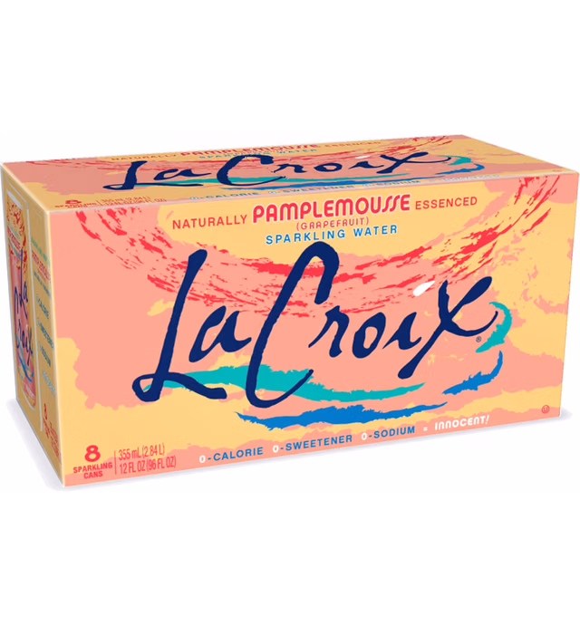 LaCroix Sparkling Water, Pamplemousse (Grapefruit) 8 pack