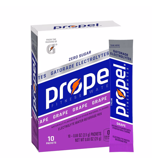 Propel Powder Packets Grape with Electrolytes, Vitamins and No Sugar (10 Count)