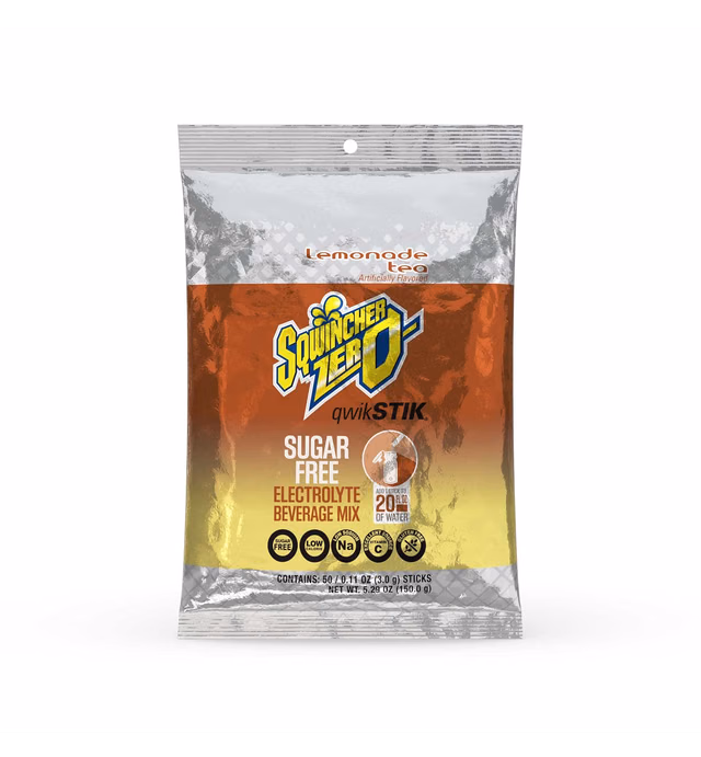 Sqwincher - 159060098 Zero Qwik Stik Sugar Free, Lemonade Tea.11 0z (Pack of 50)